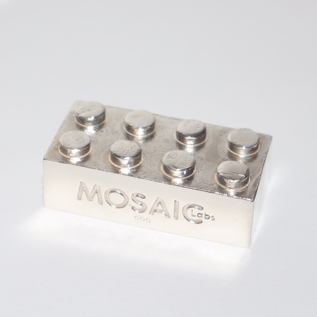 Mosami Labas Lego Brick Big — Silver Collectible | Mosaic Labs